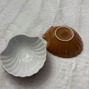 Two vintage ceramic WCL shell bowls